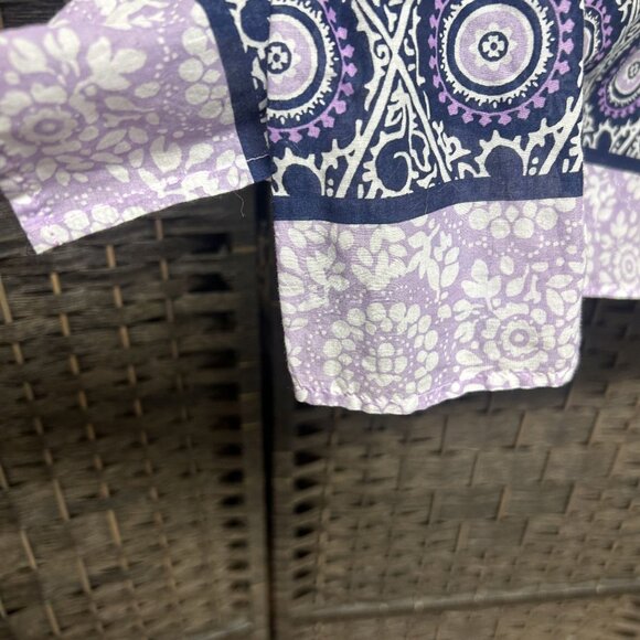 Talbots Blue Purple Medallion Block Print Tunic Top Size XL - Picture 4 of 5